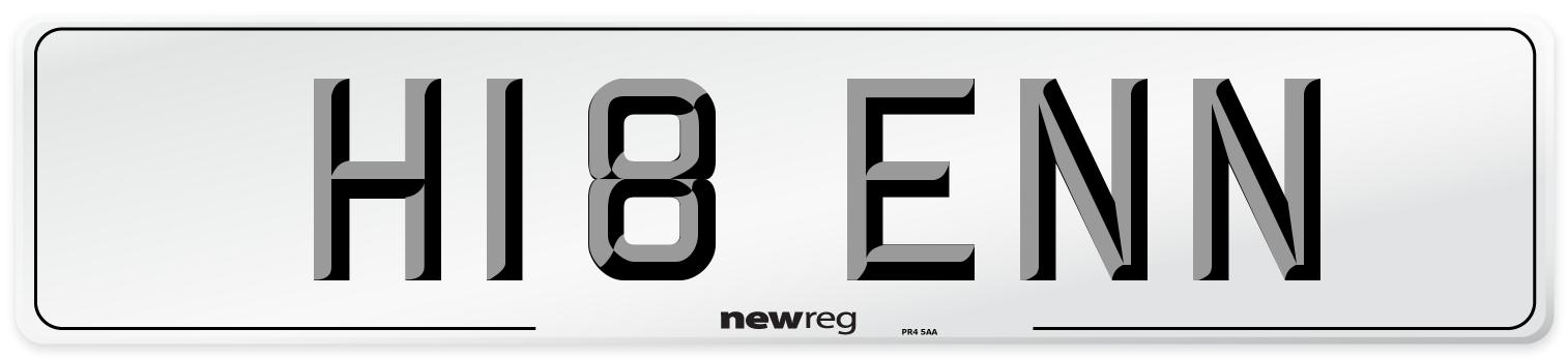 H18 ENN Number Plate from New Reg
